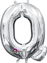 Silver Letter "Q" Mylar 16 Inch Balloon